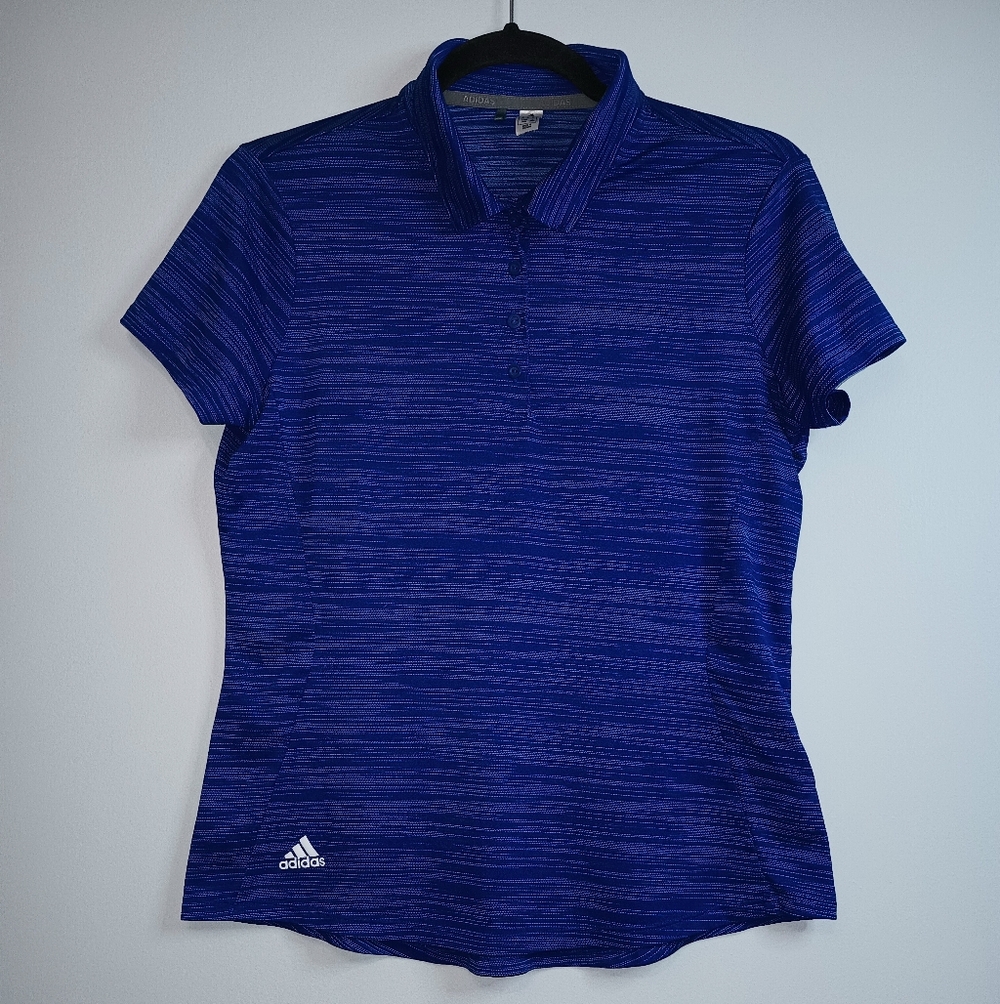 Adidas Primegreen‎ Blue Button Polo Shirt M